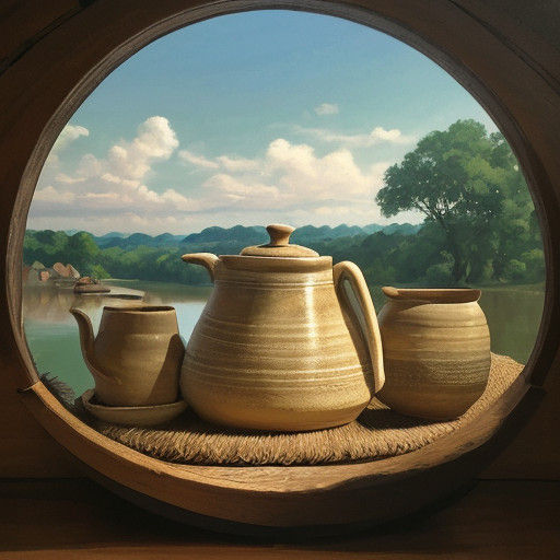 Ancient Moundbuilder Crafts Ceremonial Vessel in Earthy Tone...