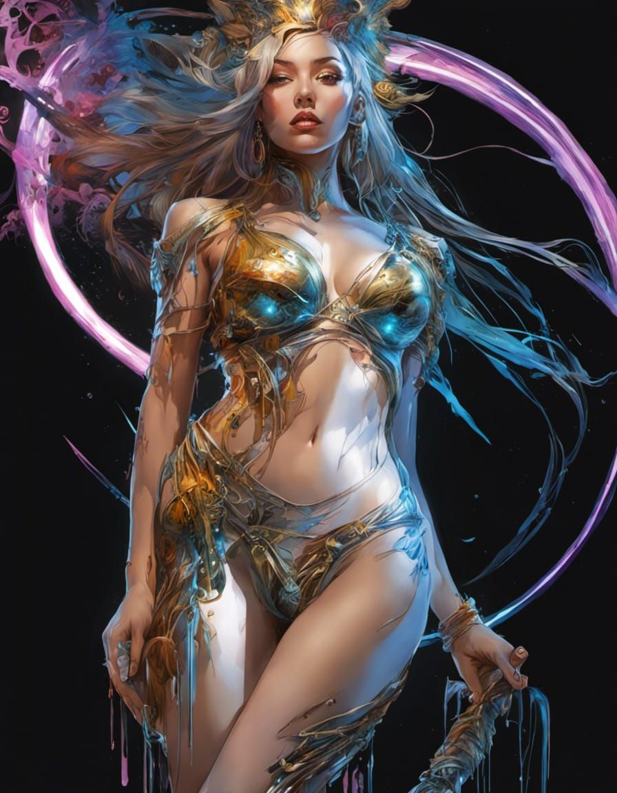 Exotic Witch Portrait in Biopunk Style