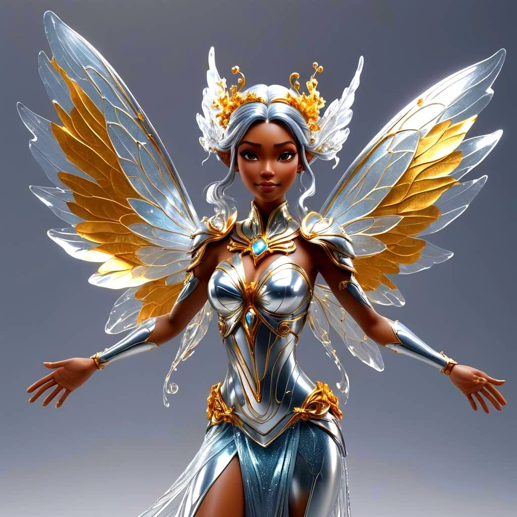 Air and Metal Fairy in 3D Digital Art