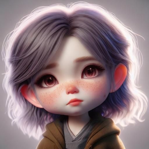 Chibi Portrait with Tip Jar in Pastel Colors