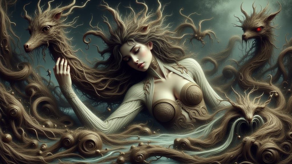 Ethereal Steampunk Fantasy in a Romantic Paint Style