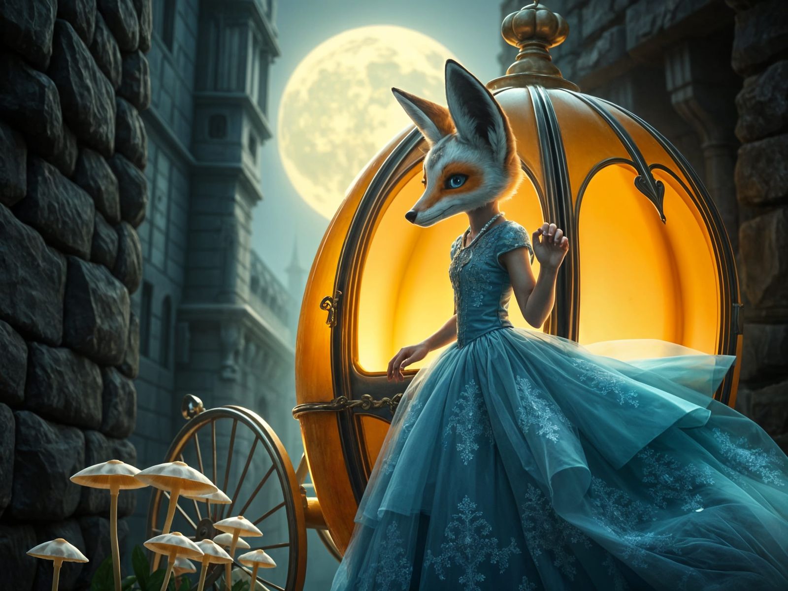 Ethereal Fox in Cinderella's Golden Carriage