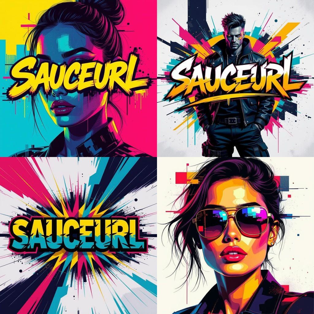 Glitch Graffiti "sauceurl" in Abstract Style