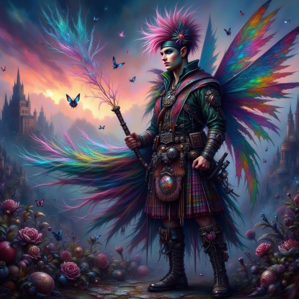 Heroic Scotsman Reveals Celtic Patterns, Dreamlike Art