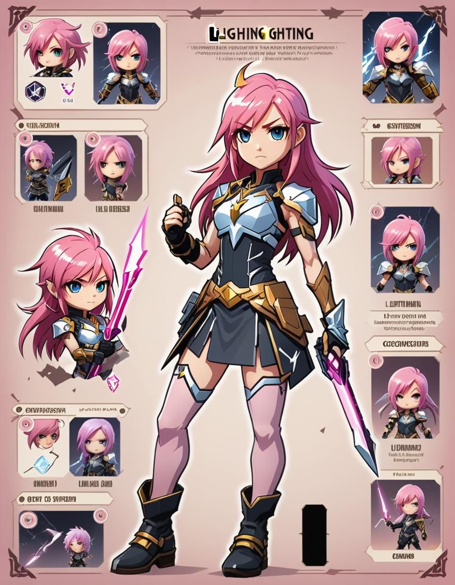 A Chibi-style portrait of Lightning