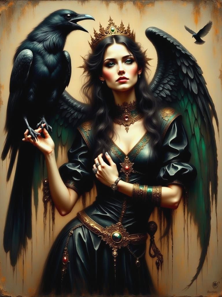 Regal Mysticism in a Romantic Oil Painting