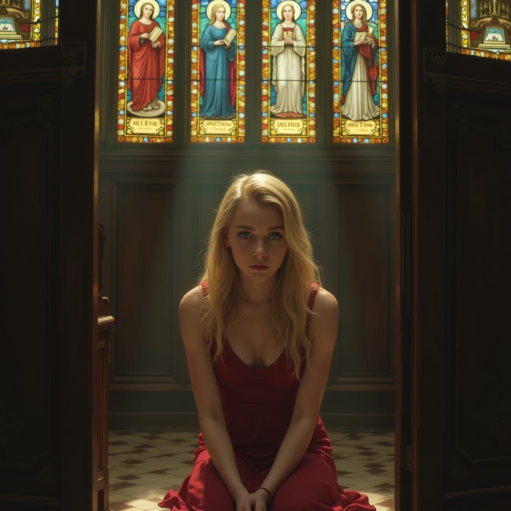 Woman in Confessional: Baroque Emotional Realism