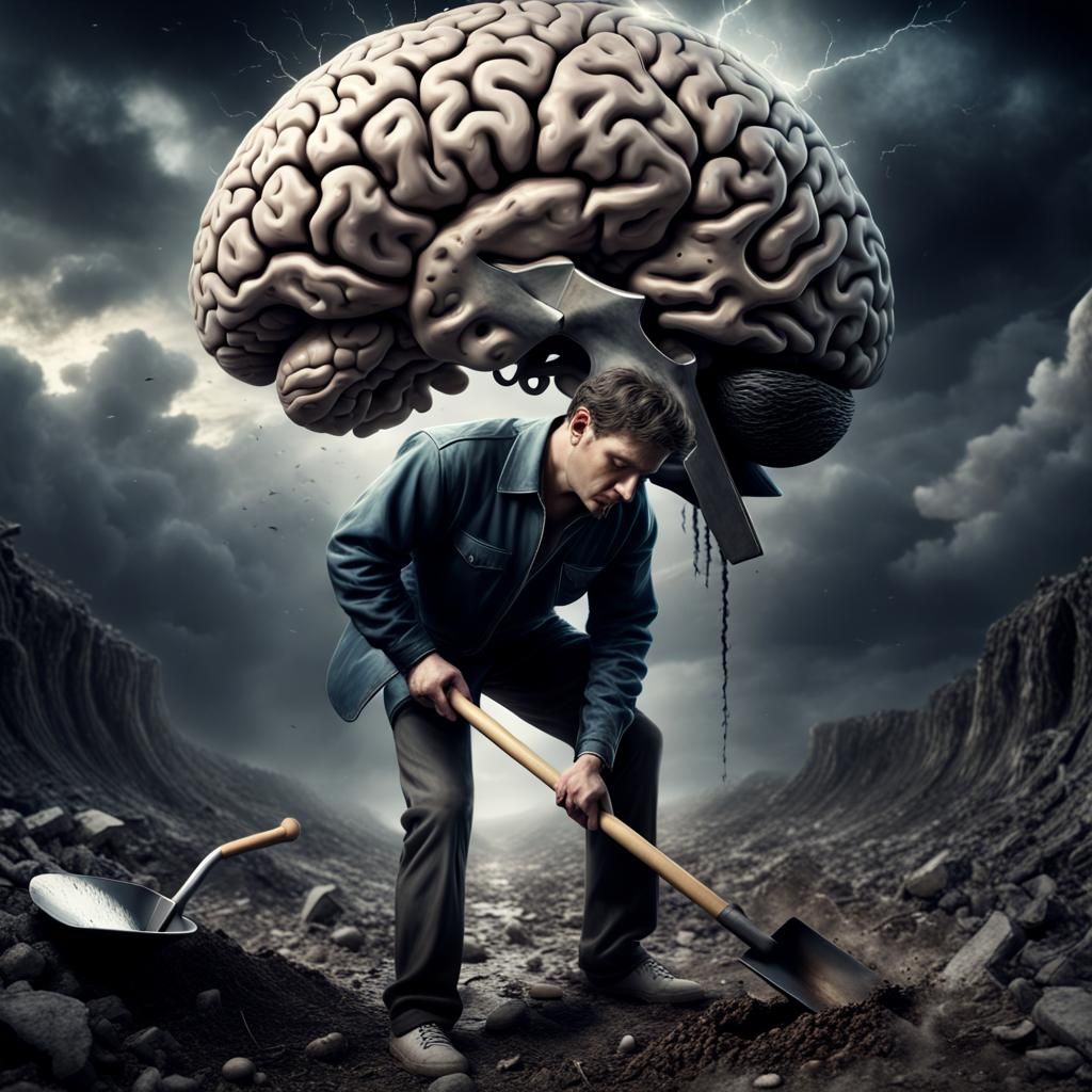 Male Psyche Digging in Brain Memories