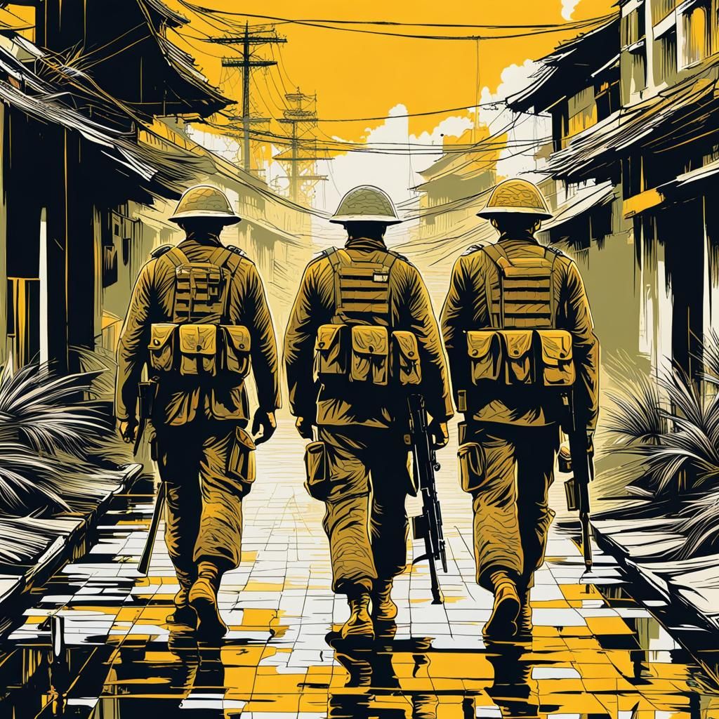 American Soldiers in Vietnam: Pop Art Screen Print
