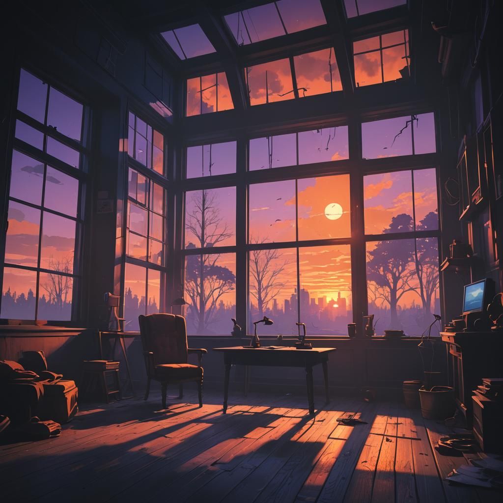 Dark Fantasy Silhouette in Shadowed Room