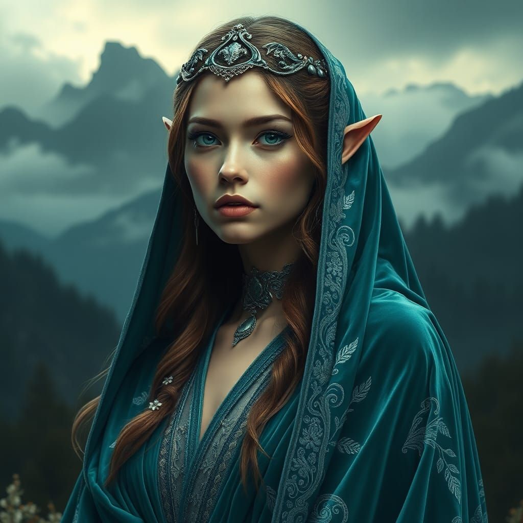 Ethereal Elven Princess in Mystical Forest