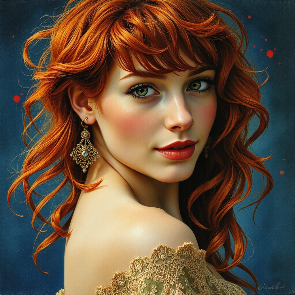 Pre-Raphaelite Gypsy in Rich Jewel Tones