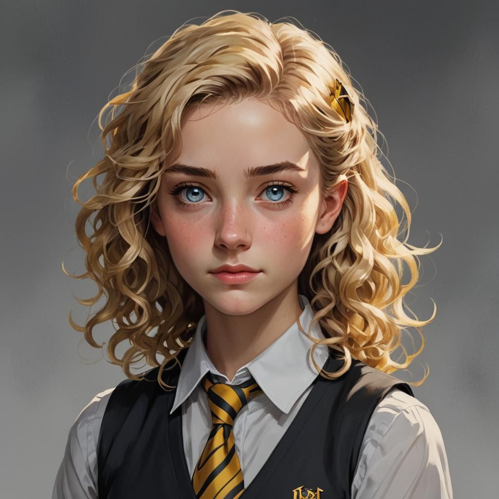 Hufflepuff Student Portrait in Hyperdetailed Digital Art