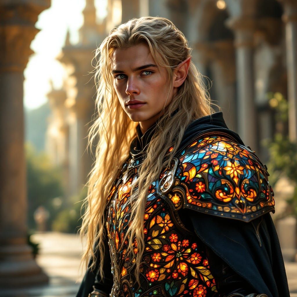 Ethereal Elf in Tiffany-Style Armor