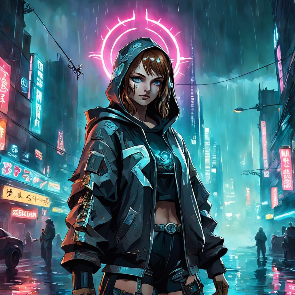 Cyberpunk Goddess of the Seas Takes Form as a Young Woman