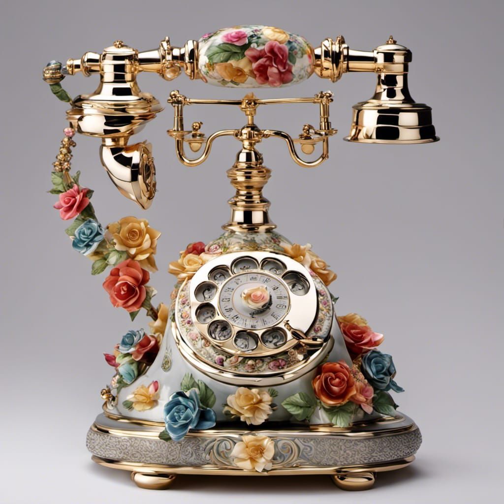 A fancy telephone, elegantly tall, just for the ladies.