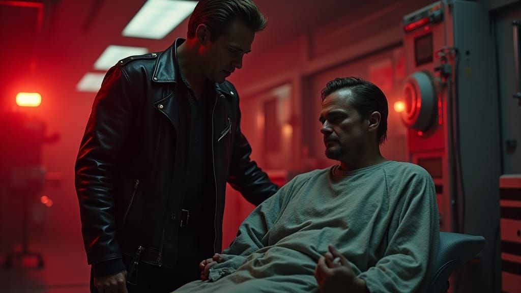 Futuristic Lab with Lookalikes in Cinematic Style