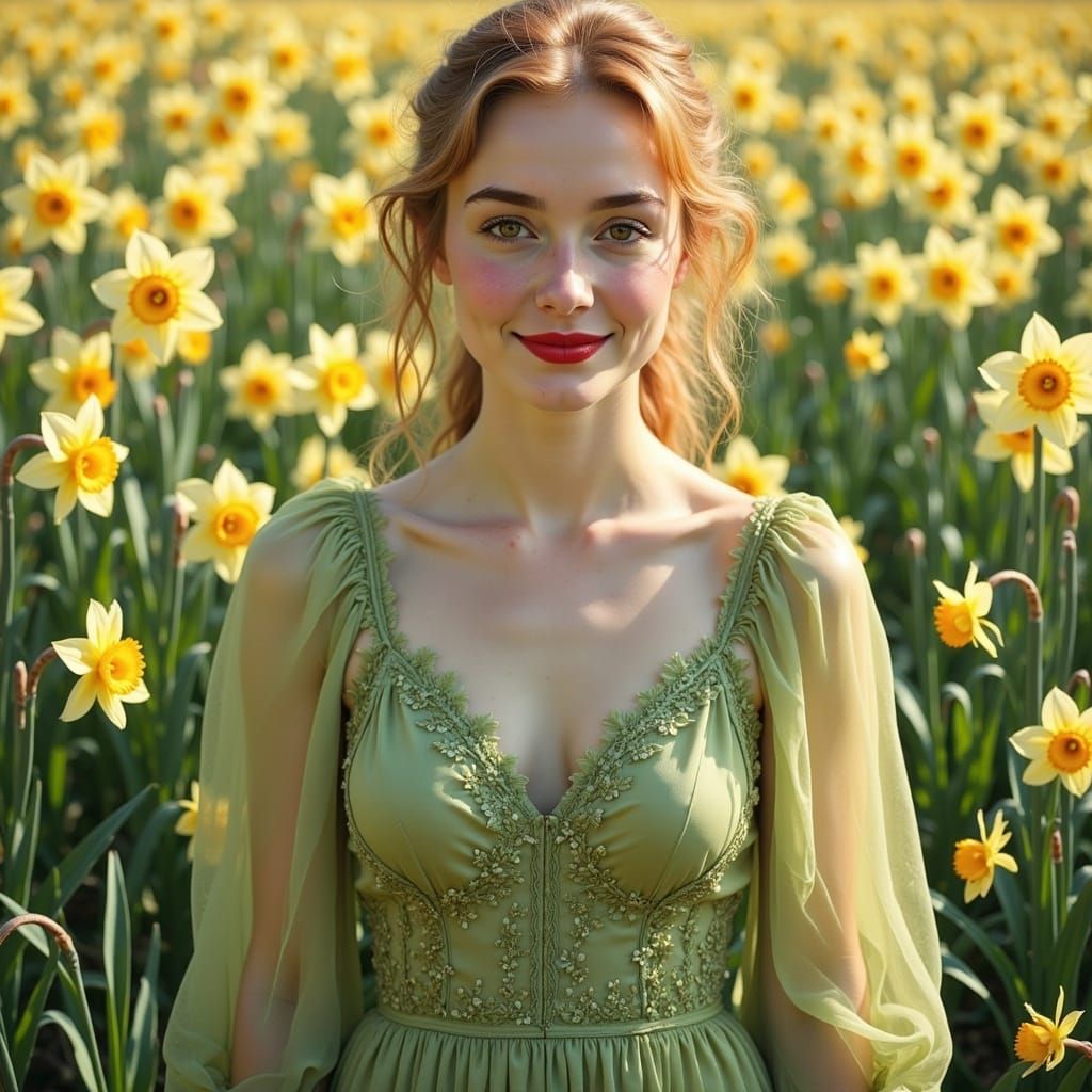 Spring Goddess in Lush Storybook Style