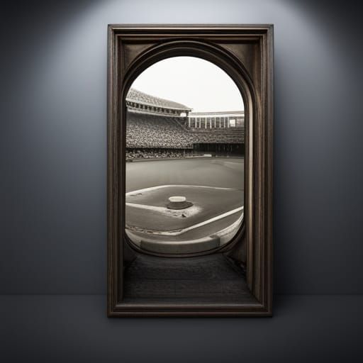 Hyperrealistic 1900s Baseball Stadium Portrait
