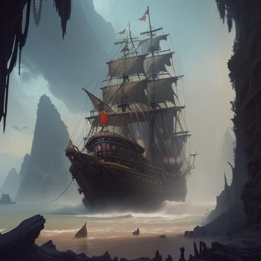 Detailed Matte Painting of Jack Sparrow in 8K