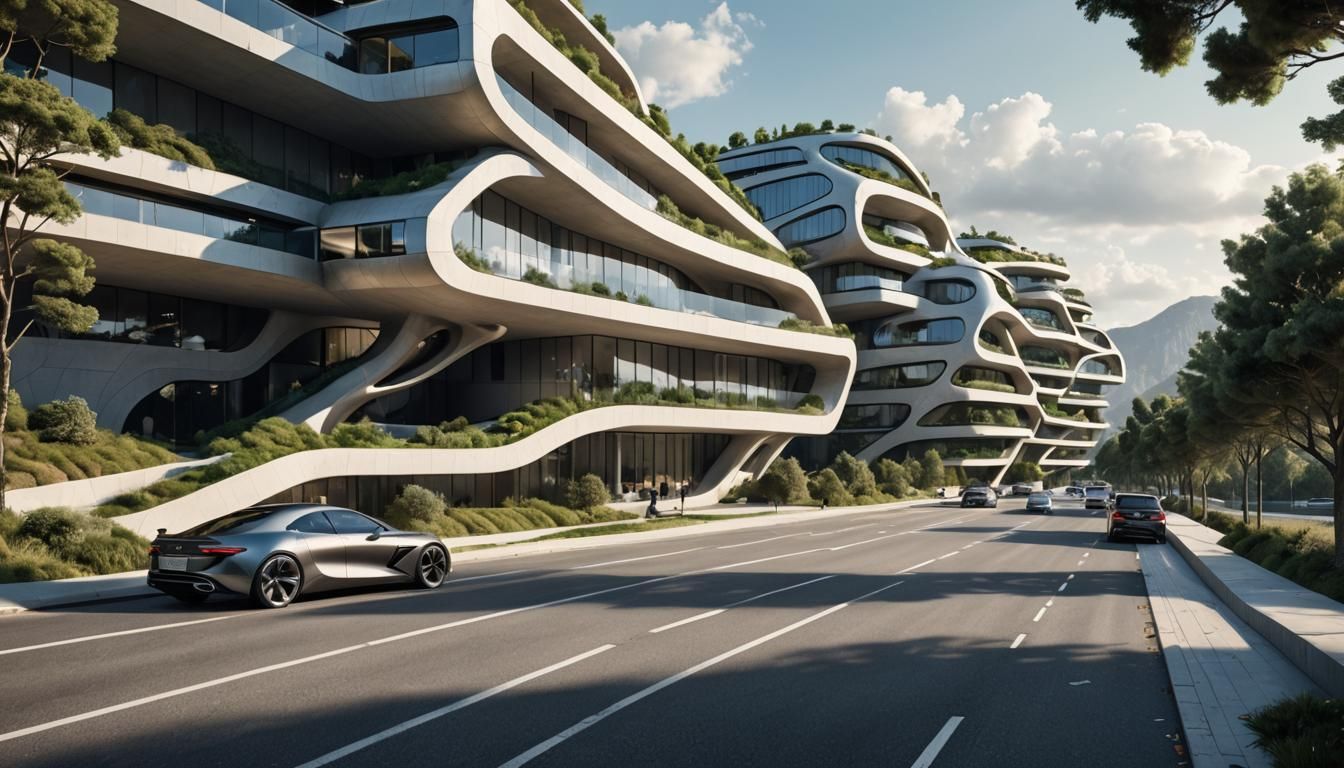 Zaha Hadid Style Architectural Rendering in Unreal Engine