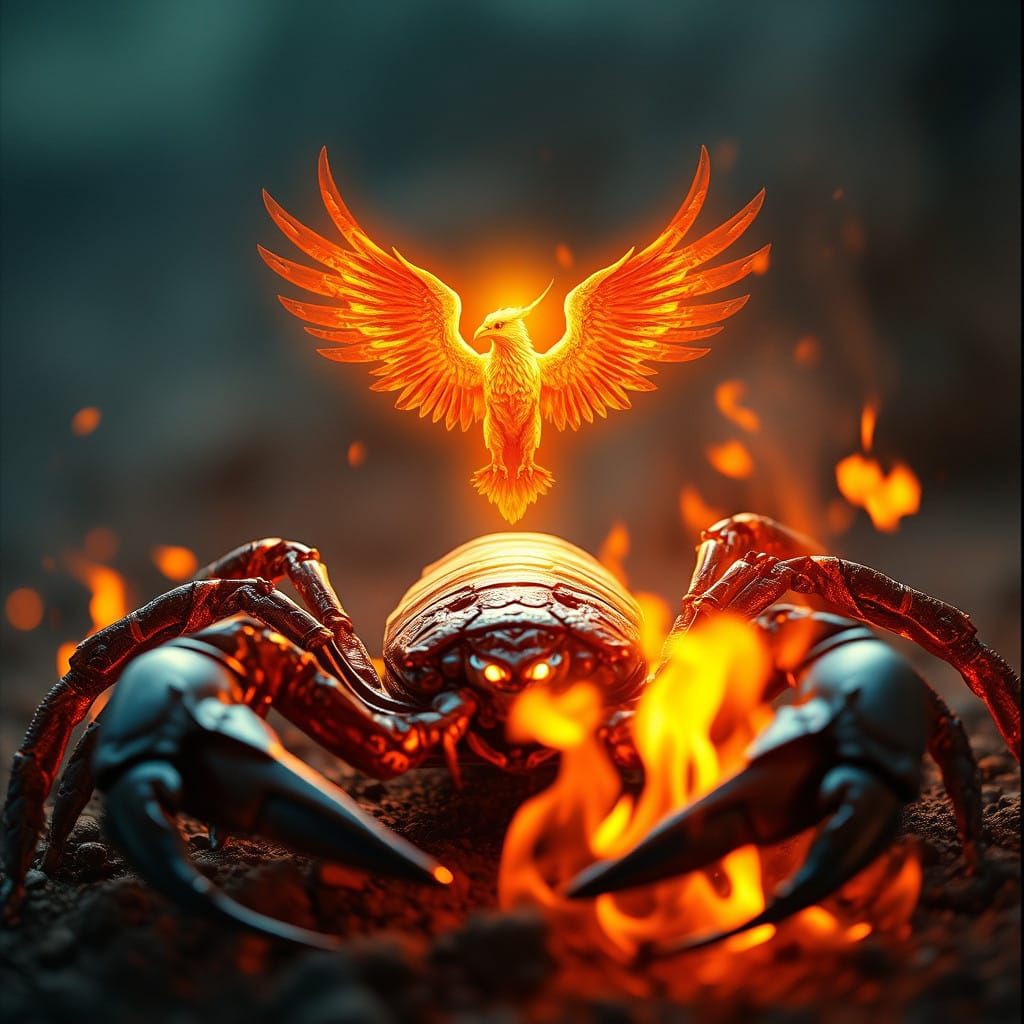 Majestic Scorpion Phoenix in Cinematic Splendor