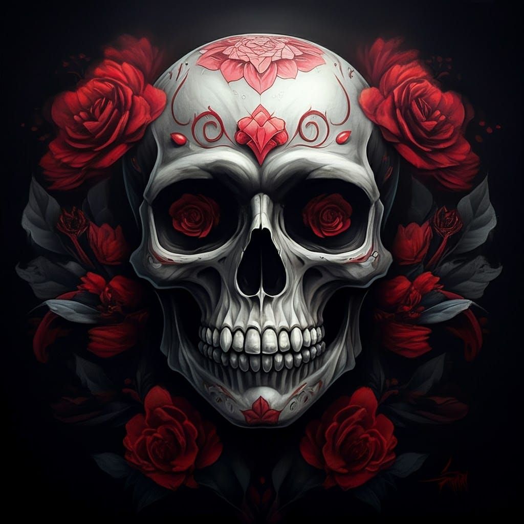 Day of the Dead Skull Graffiti Art