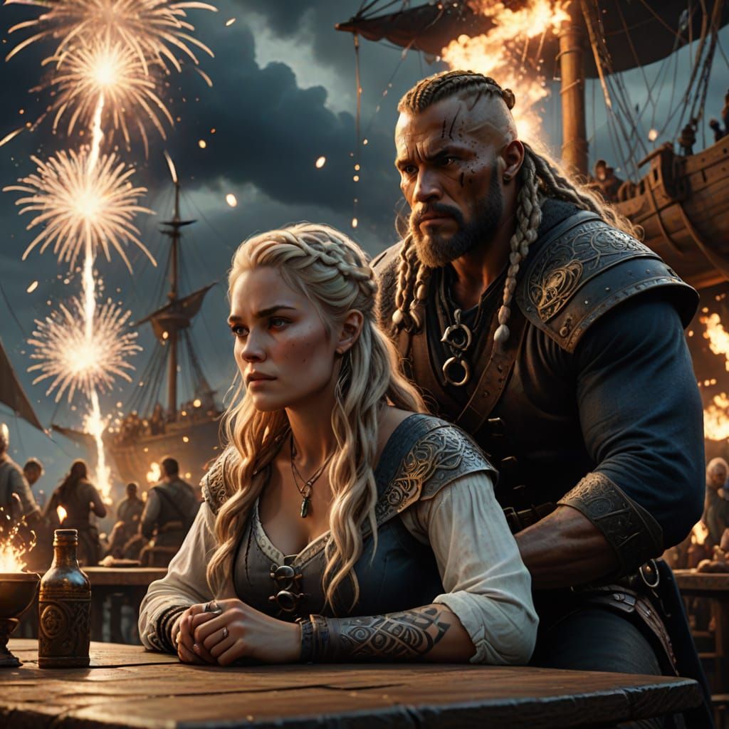 Viking, Pirate, and Blonde in Epic Fantasy Illustration