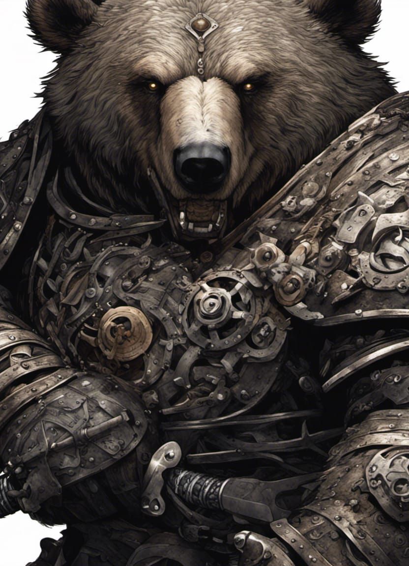 Shadow Barbarian Grizzly Bear with Greatsword