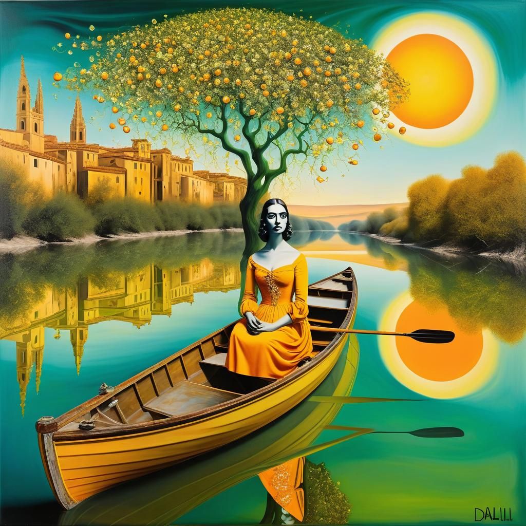 Surreal Girl in the Sky with Diamonds: Dali Style