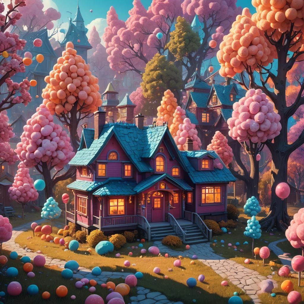 Magical Sweet House in Fantasy Realm