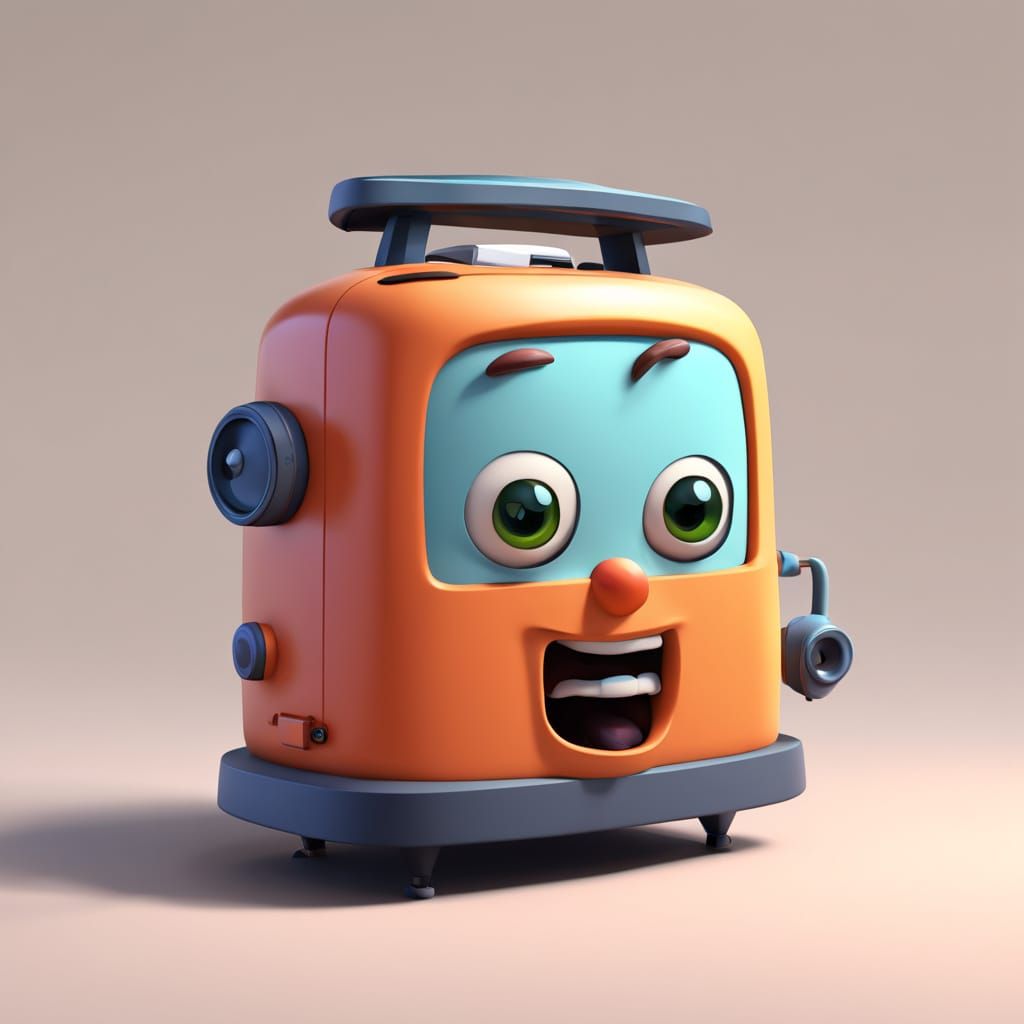 Pixar-Inspired Toaster Roams City Streets in Vibrant Digital...