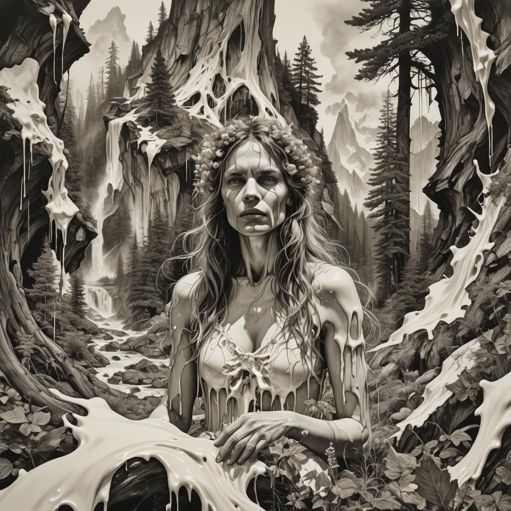 Laminar Cream Flow in Photographic Style