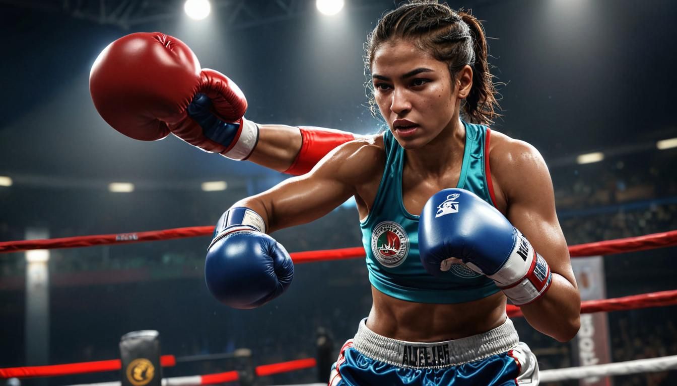 Hyperrealistic Portrait of Algerian Boxer Imane Khelif