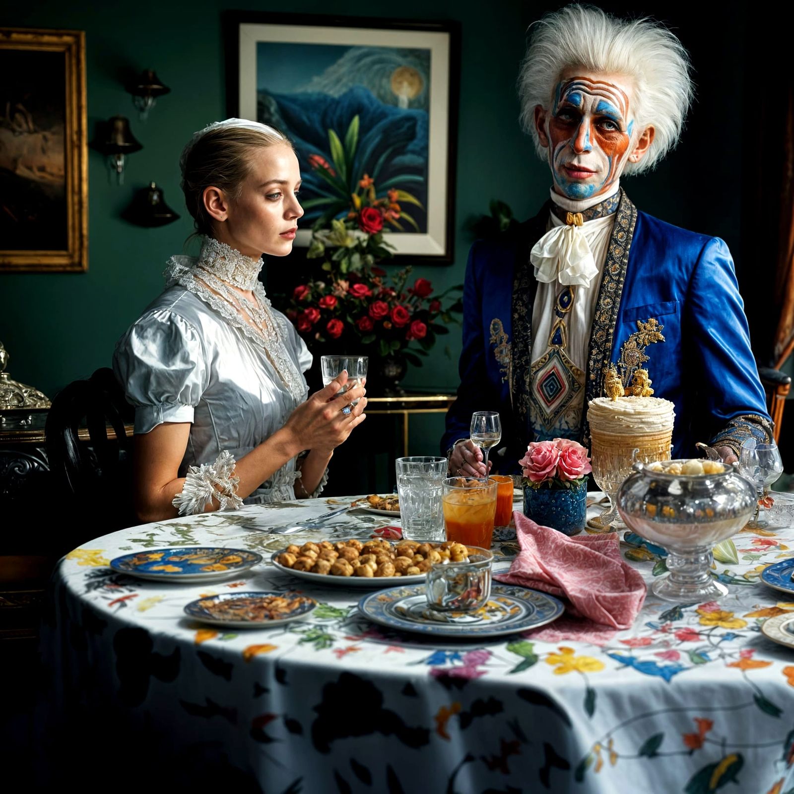 Exotic Party with Bizarre Creatures in Photorealistic Style