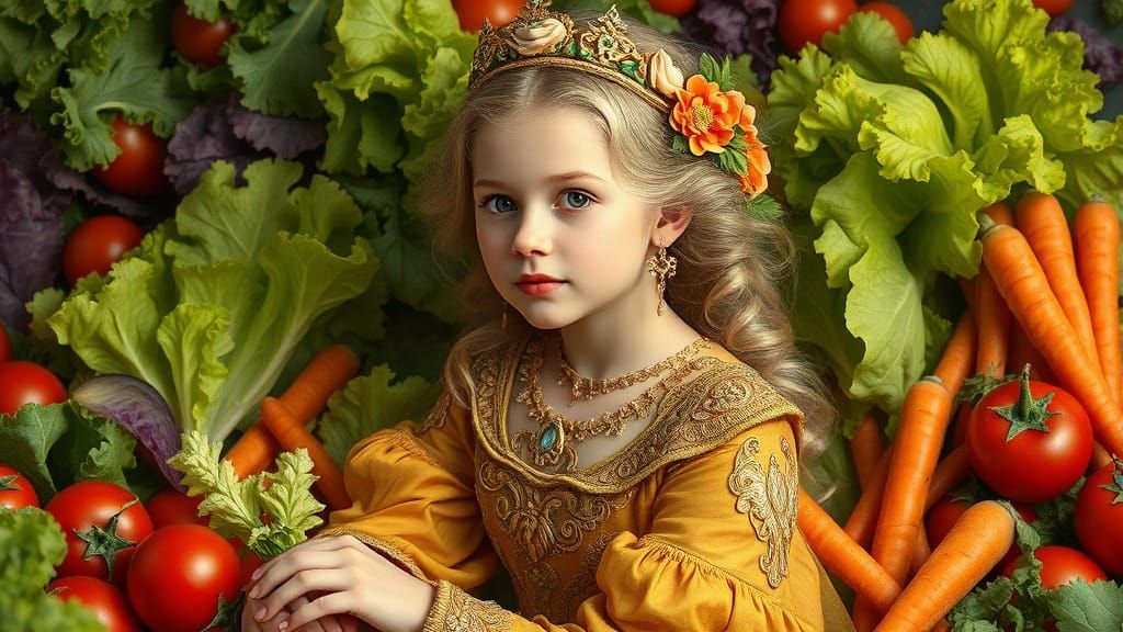 Princess in Salad, Art Nouveau Style
