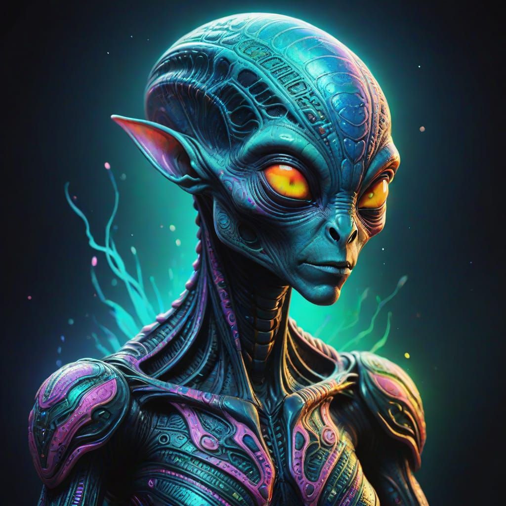 Vibrant Alien in Lilliput: Concept Art Illustration