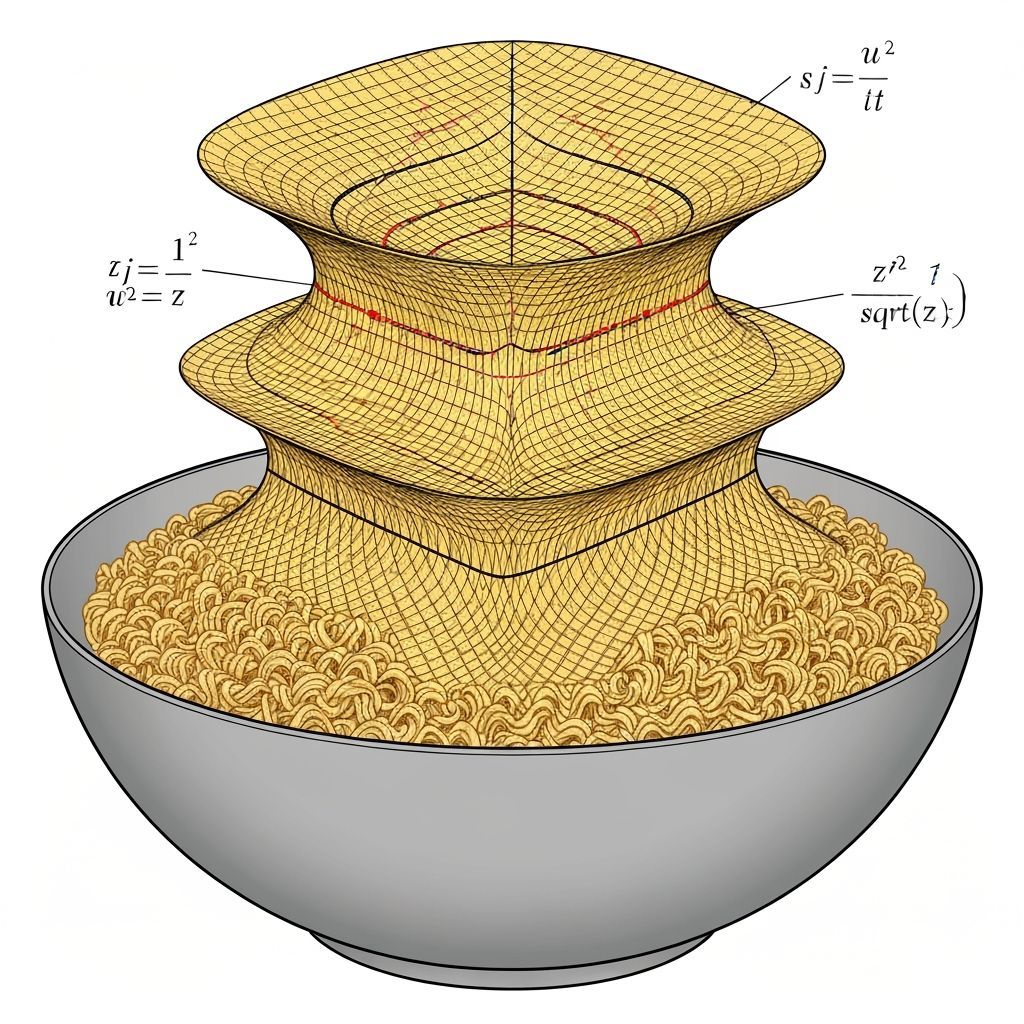 Ramen Noodles Form Complex Riemann Surfaces
