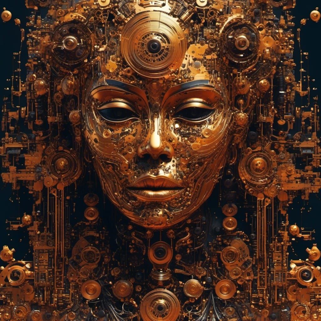 Abstract Glitch Art with Rust Textures