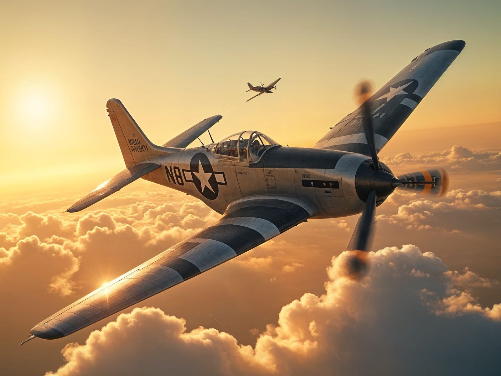 WW2 Fighter Plane Mustang Takes to the Skies