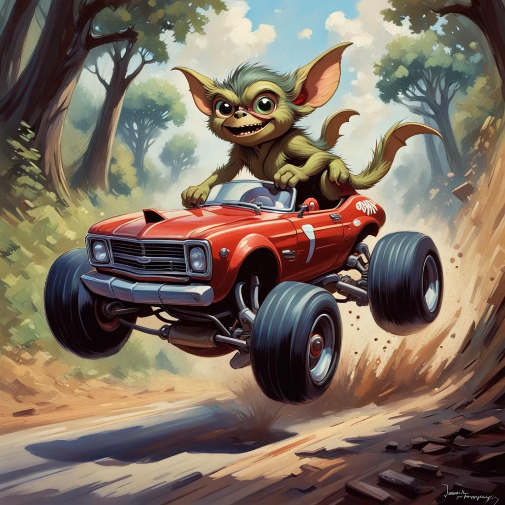 Gremlin's Wild Ride: Disney Pixar Style Comic Art