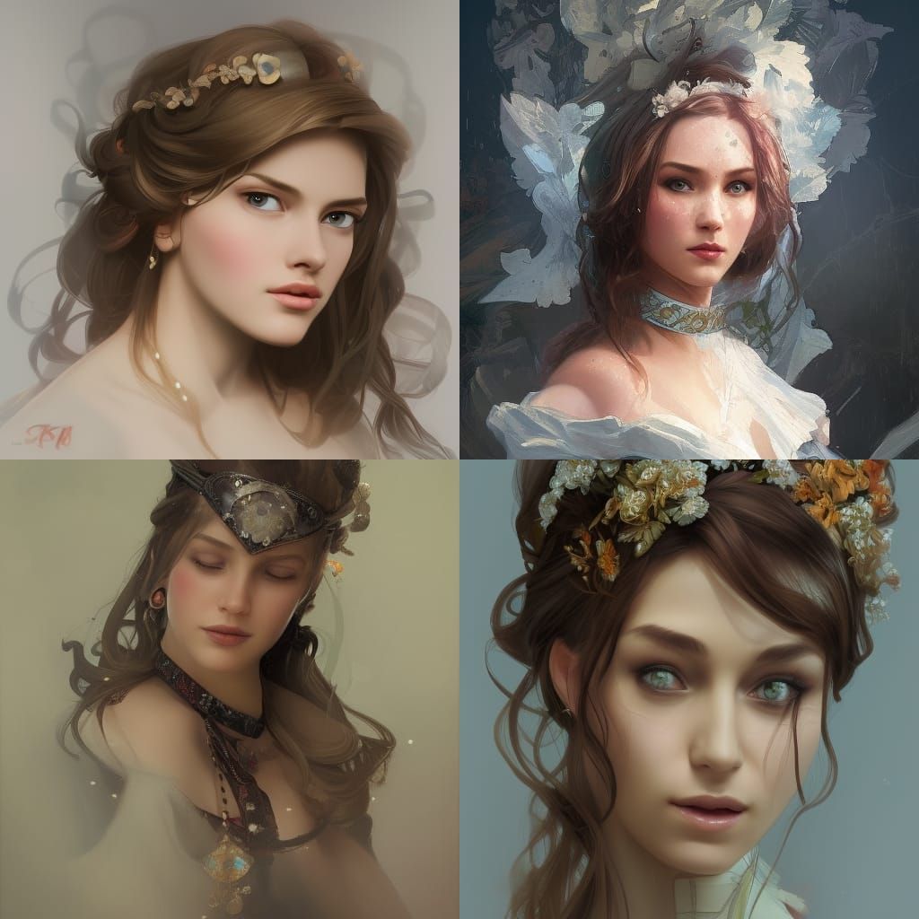 Russian Princess Portrait in Hyperdetailed Concept Art