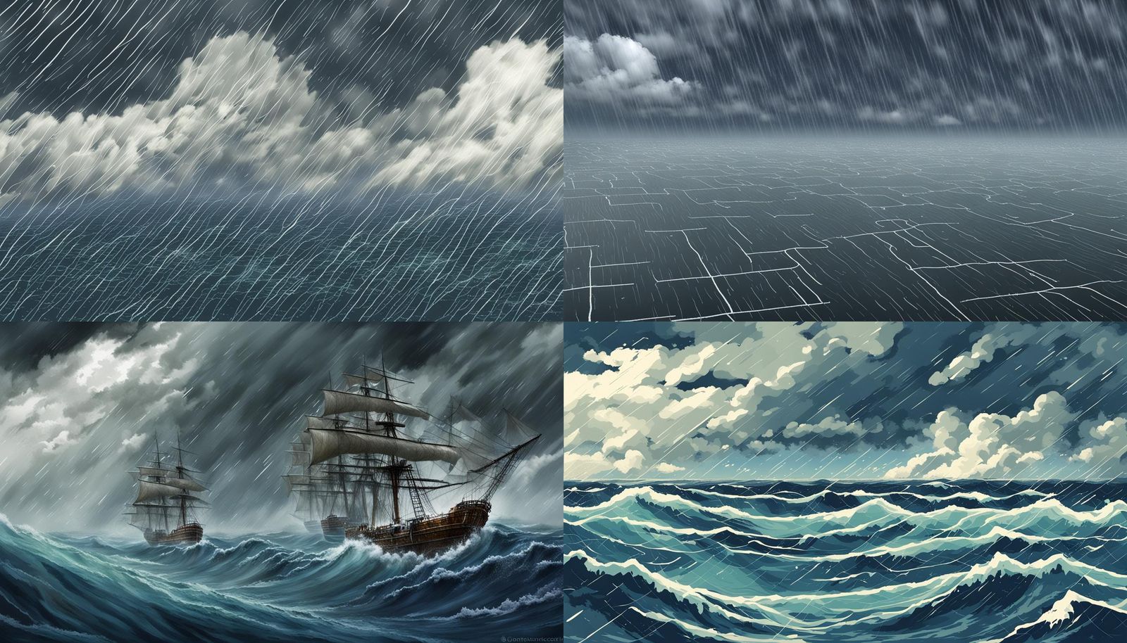 Hurricane Rages over a Stormy Sea