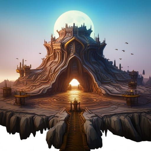 Fantastical Floating Island Concept Art