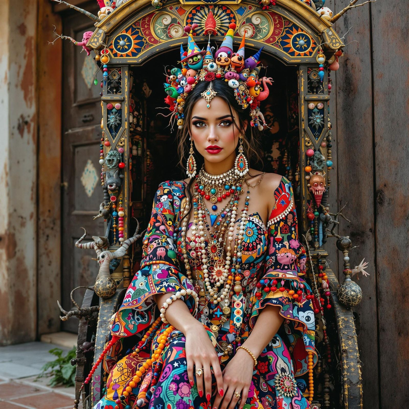 Surreal Bohemian Goddess in Whimsical Waboom Style