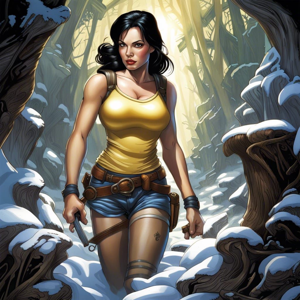 Snow White as Tomb Raider, Comic Book Art