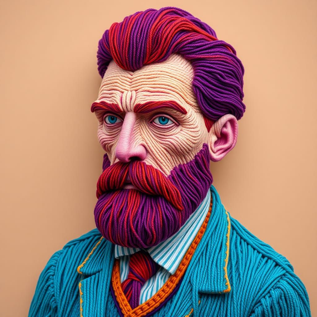 Yarn Gogh: 3D Portrait in Vivid Colors