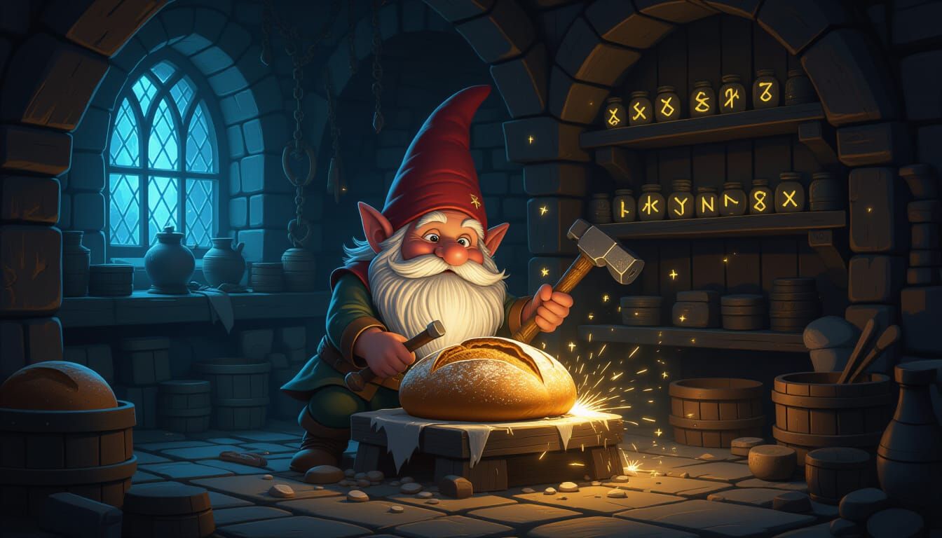 Gnome Baker Forges Starlight Bread in Ancient Forge