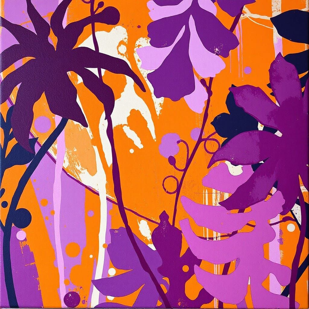 Abstract Purple Landscape in Umber Tones