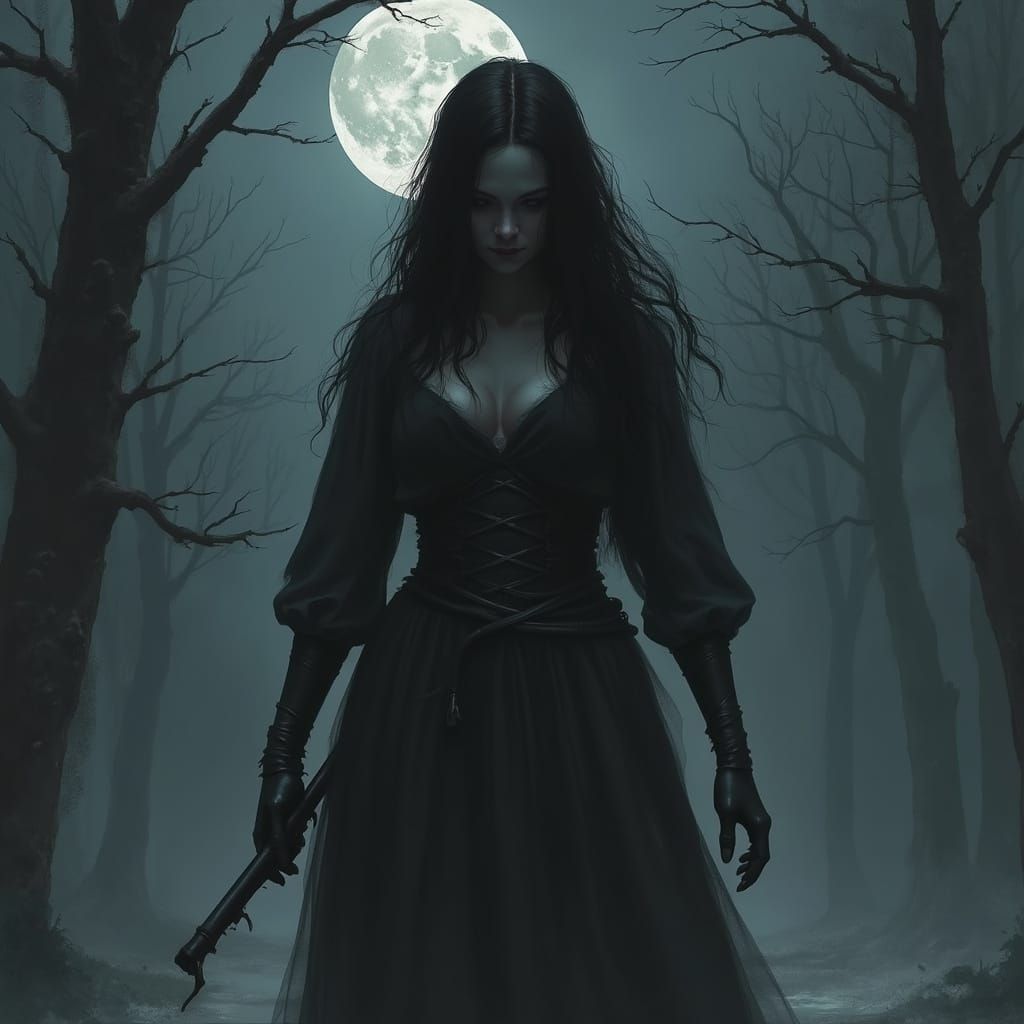 Ethereal Dwarf Maiden Basks in Lunar Glow